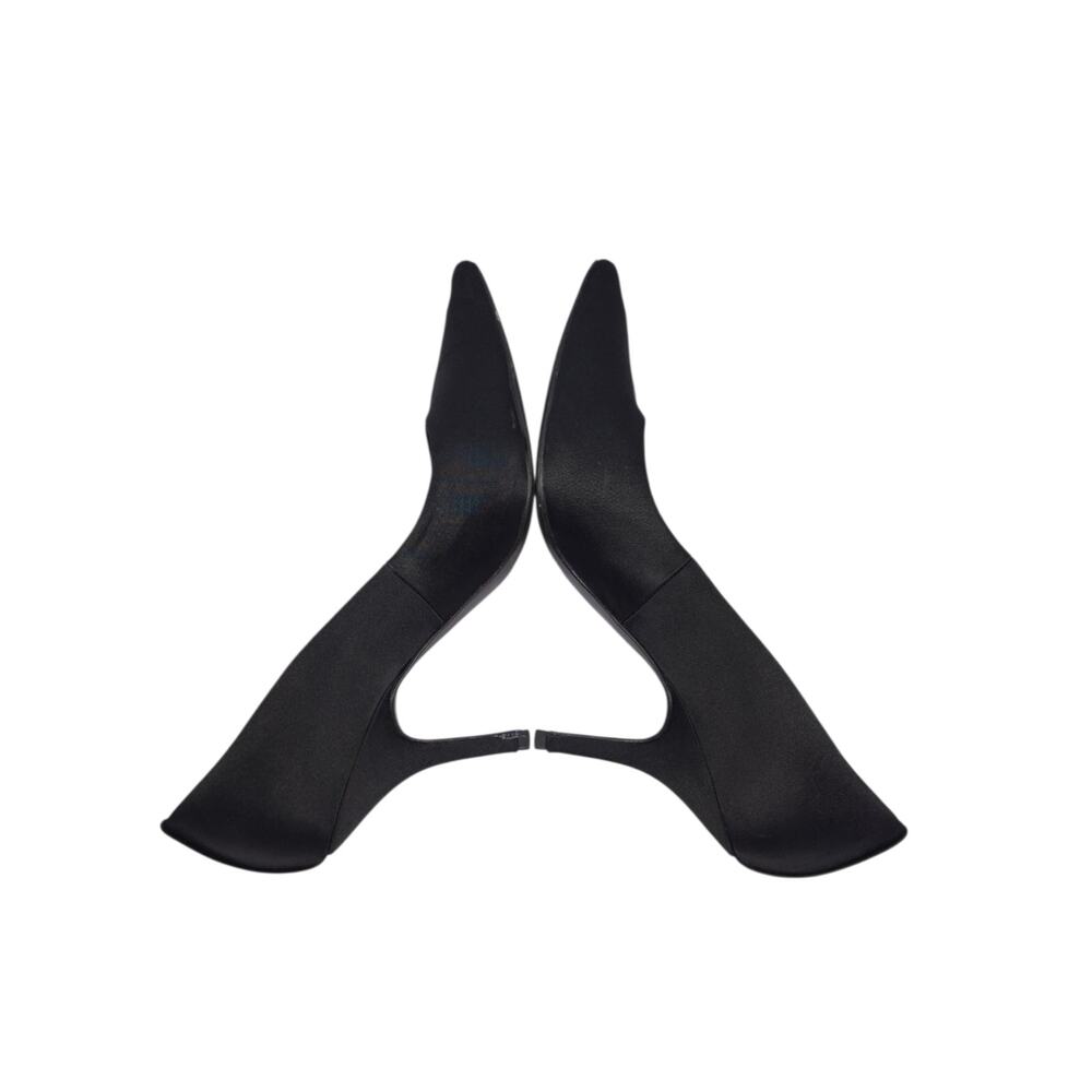 Tory Burch Satin Heels Black Pointed Toe Pumps - Picture 7 of 14
